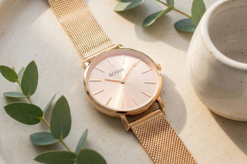 Dámské hodinky BOWA New York Pink-Gold Mesh 38