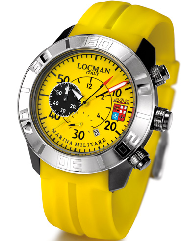 Orologio Locman Marina Militare Uomo – Blu, Crono, Titanio, Cinturino Silicone, 44mm (cod. 0555A02S-00BLMMSB)