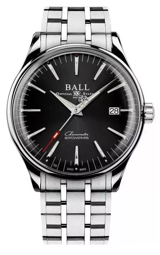 Hodinky pánské Ball Trainmaster Manufacture 80 Hours Automatic Chronometer NM3280D-S1CJ-BK