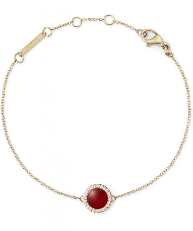 Náramek Daniel Wellington Audrey Red Agathe Gold DW00401422