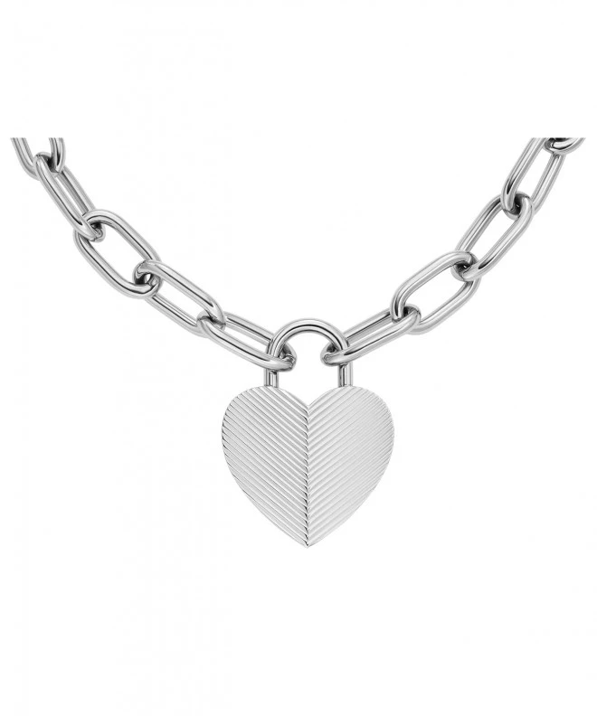 Náhrdelník Fossil Harlow Linear Texture Heart JF04657040