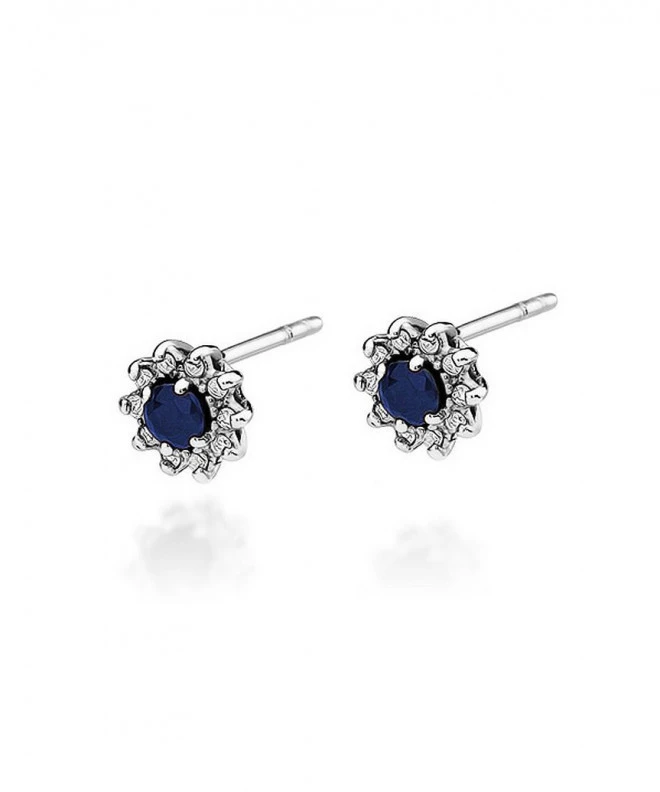 Náušnice Bonore - Bílé Zlato 585 - Safír 0,15 ct 128826