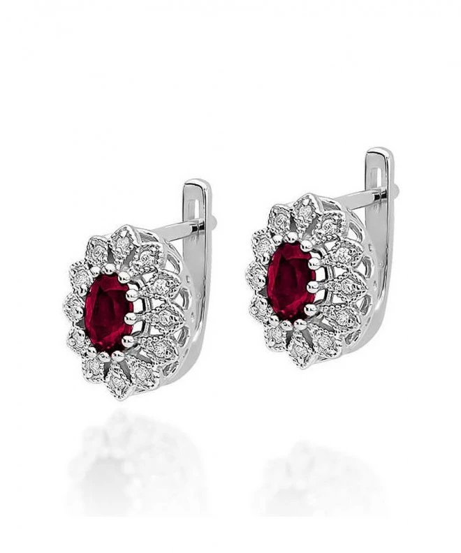 Náušnice Bonore - Bílé Zlato 585 - Rubín 0,6 ct 128829