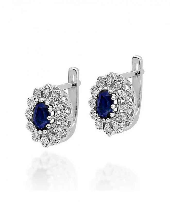 Náušnice Bonore - Bílé Zlato 585 - Safír 0,7 ct 128830