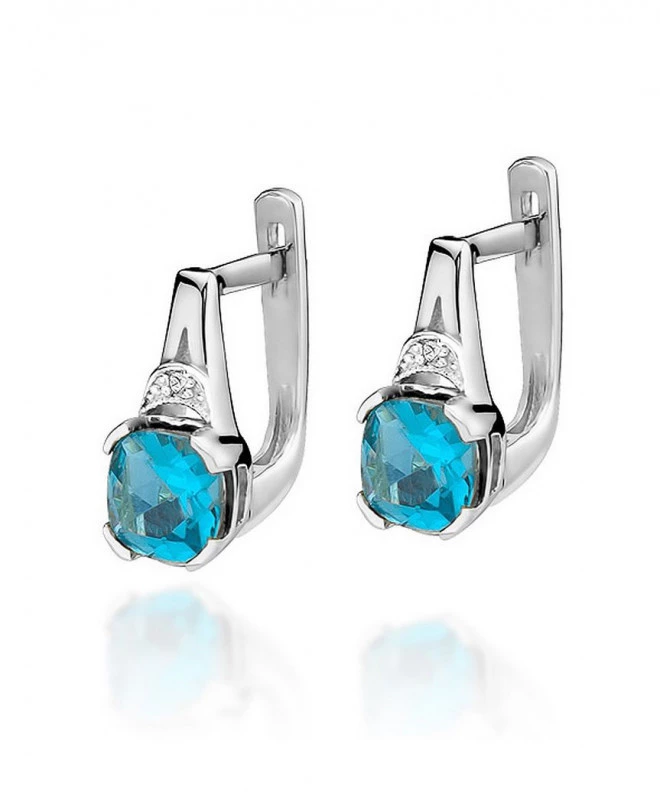Náušnice Bonore - Bílé Zlato 585 - Topaz 1,1 ct 128821
