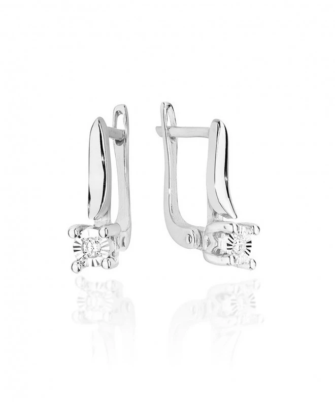 Náušnice Bonore - Bílé Zlato 585 - Diamant 0,03 ct 128773