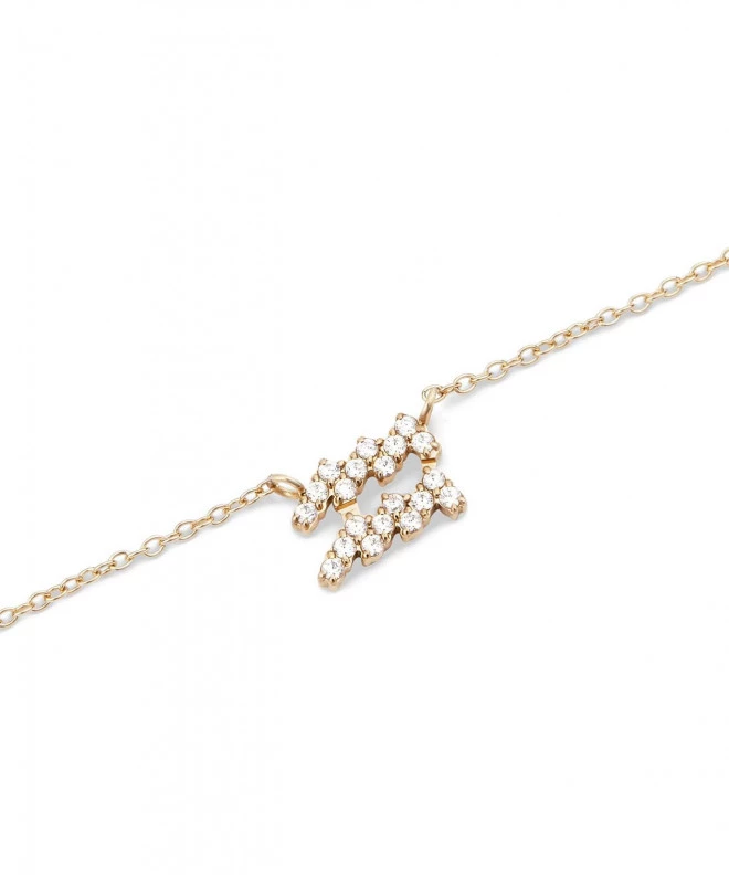 Náhrdelník Daniel Wellington Crystal Zodiac Chain Gold Aquarius DW00400929