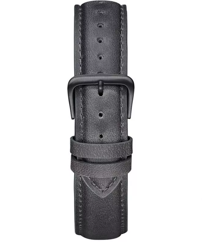 Řemínek Meller Grey Black Leather 20 mm NST-1GREY