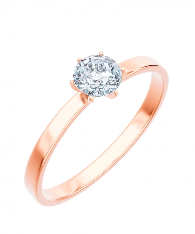 Prsten Bonore - Růžové Zlato 585 - Diamant 0,7 Ct 103743
