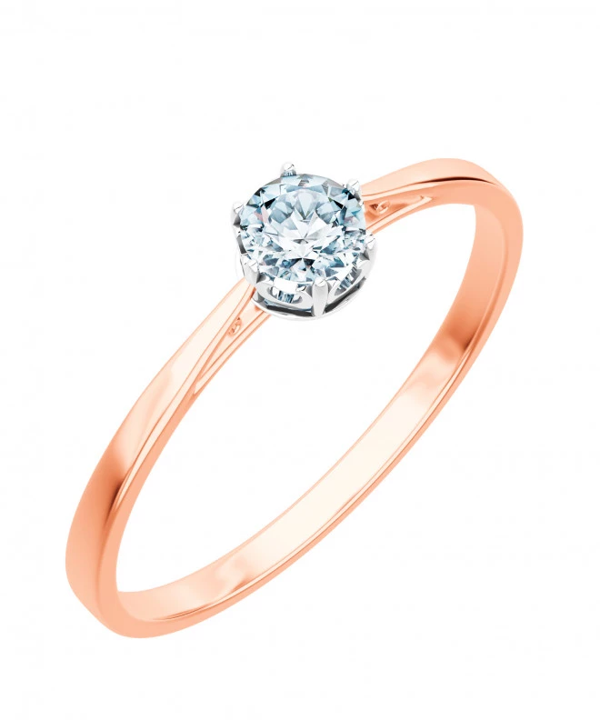 Prsten Bonore - Růžové Zlato 585 - Diamant 0,4 Ct 102725