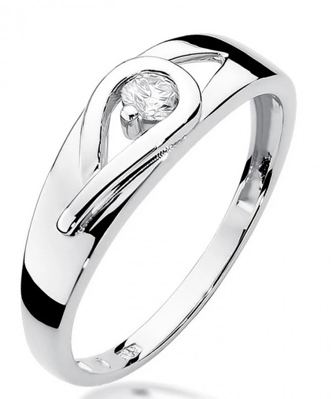 Prsten Bonore - Bílé Zlato 585 - Diamant 0,12 Ct 110936