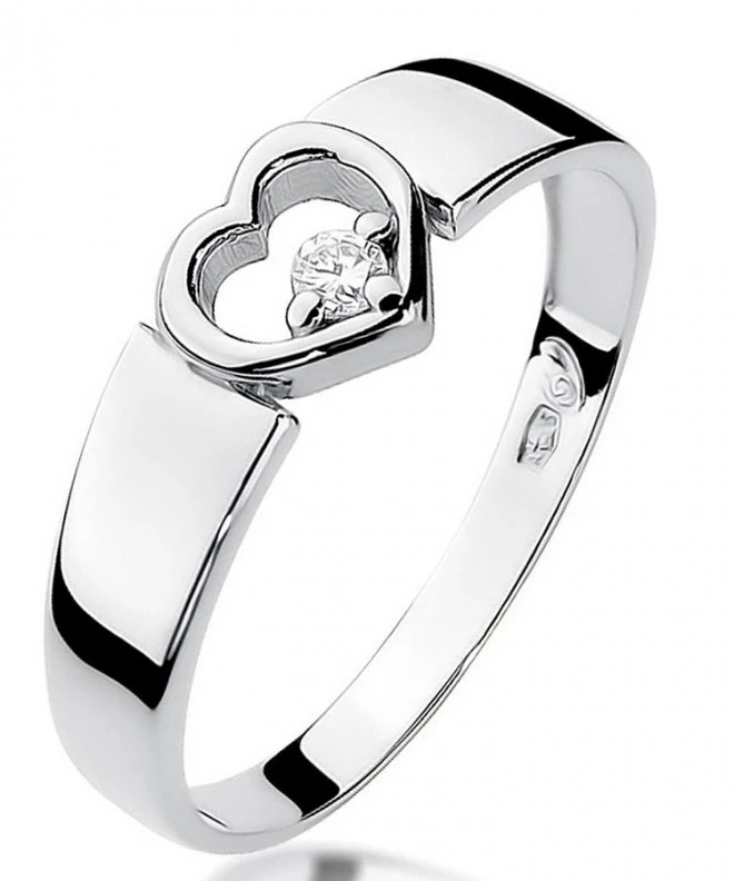 Prsten Bonore - Bílé Zlato 585 - Diamant 0,04 Ct 107828