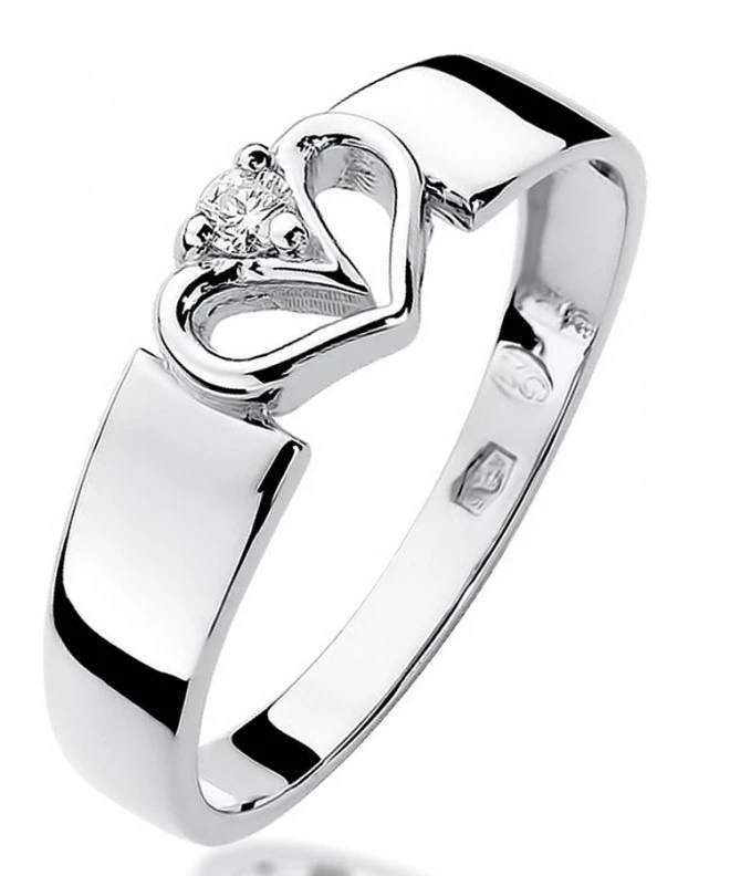 Prsten Bonore - Bílé Zlato 585 - Diamant 0,04 Ct 107829