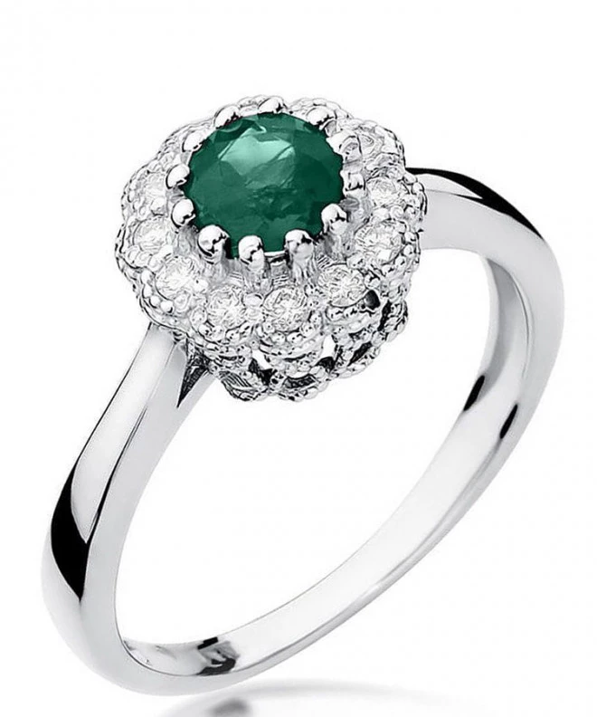 Prsten Bonore - Bílé Zlato 585 - Smaragd 0,5 ct 125445