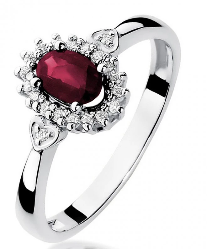 Prsten Bonore - Bílé Zlato 585 - Rubín 0,6 ct 121374