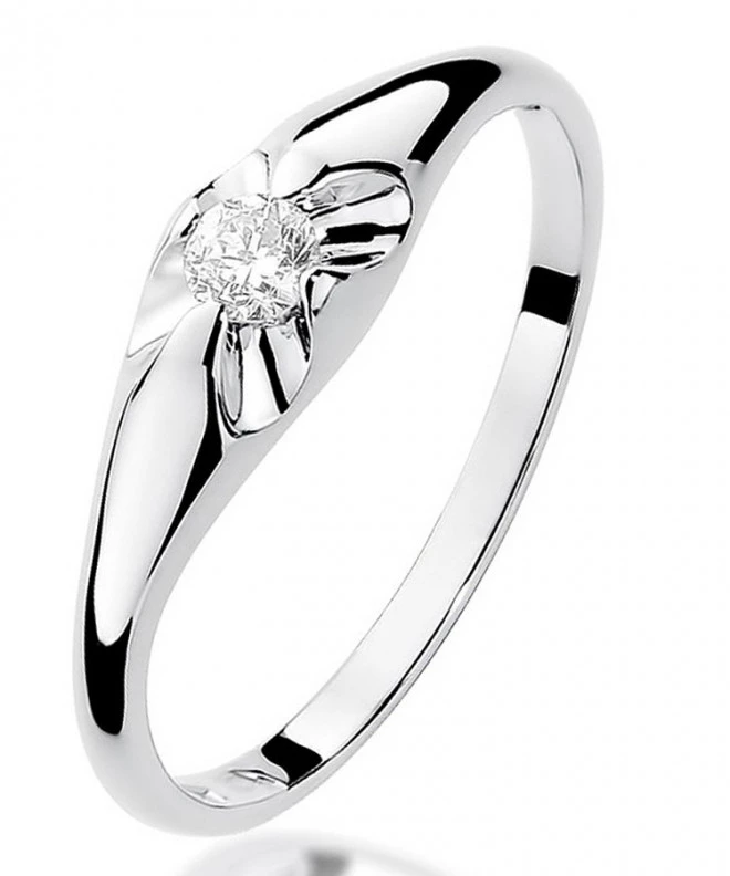 Prsten Bonore - Bílé Zlato 585 - Diamant 0,1 Ct 109904