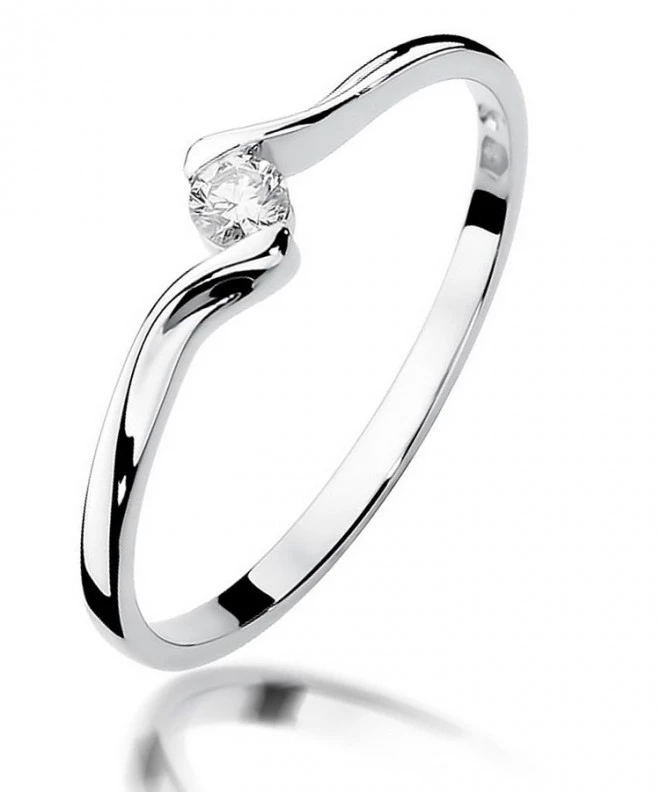 Prsten Bonore - Bílé Zlato 585 - Diamant 0,09 Ct 109905