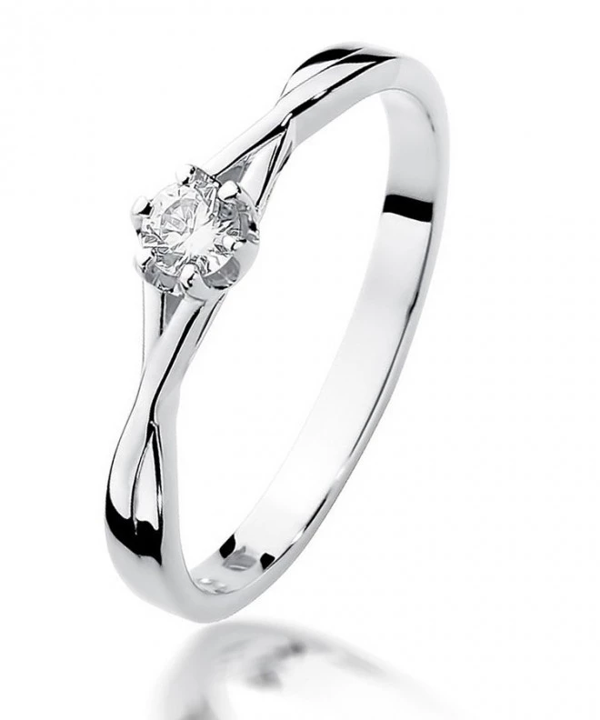 Prsten Bonore - Bílé Zlato 585 - Diamant 0,12 Ct 112012