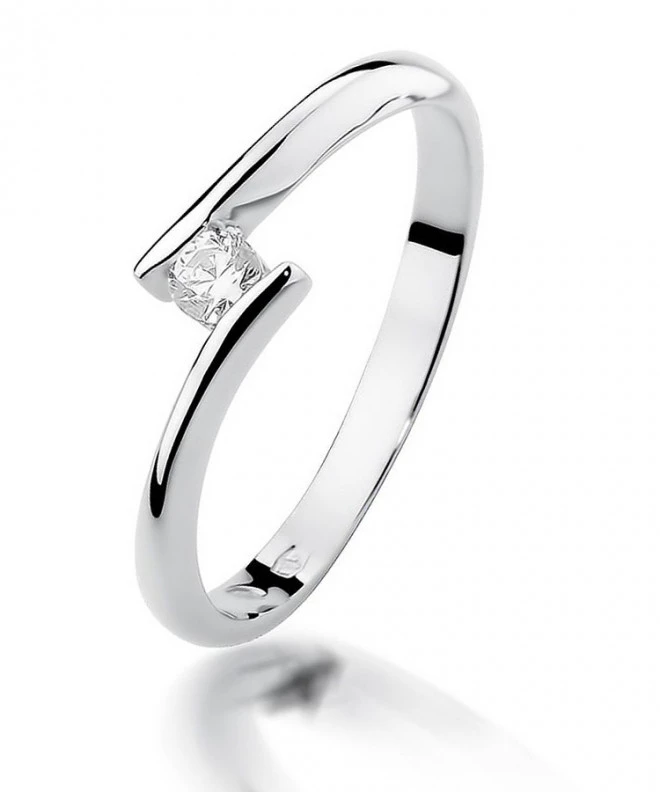 Prsten Bonore - Bílé Zlato 585 - Diamant 0,09 Ct 109913