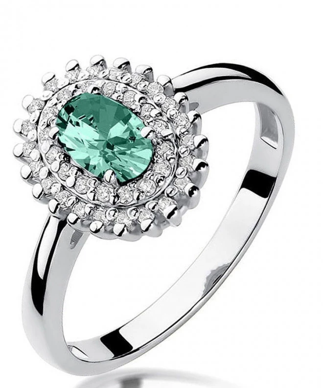 Prsten Bonore - Bílé Zlato 585 - Smaragd 0,4 ct 125447