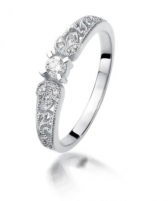 Prsten Bonore - Bílé Zlato 585 - Diamant 0,1 Ct 112019