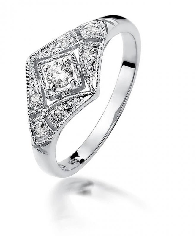 Prsten Bonore - Bílé Zlato 585 - Diamant 0,1 Ct 113045