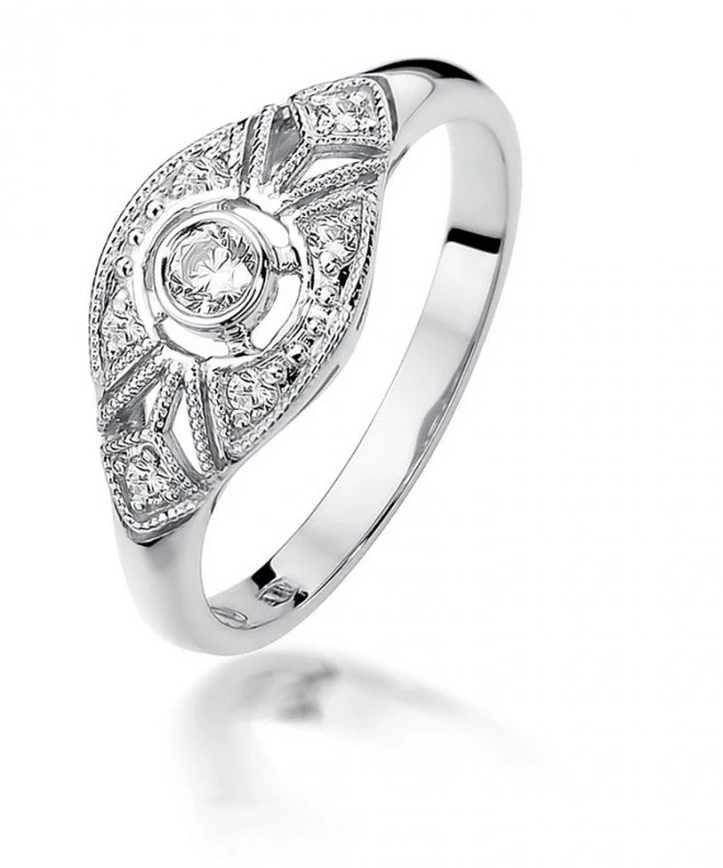 Prsten Bonore - Bílé Zlato 585 - Diamant 0,1 Ct 113046