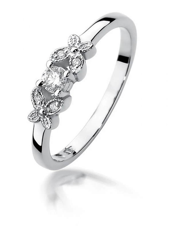 Prsten Bonore - Bílé Zlato 585 - Diamant 0,1 Ct 112020