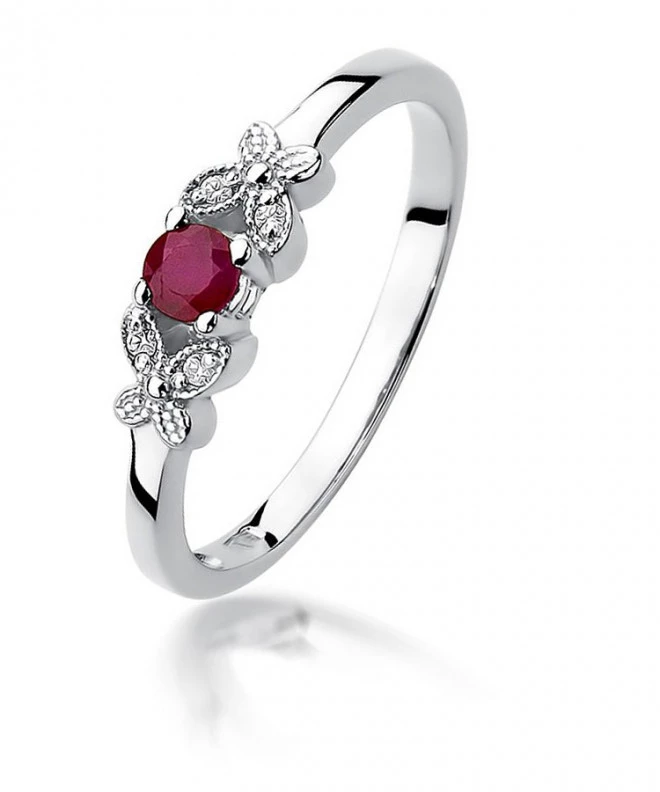 Prsten Bonore - Bílé Zlato 585 - Rubín 0,15 ct 122372