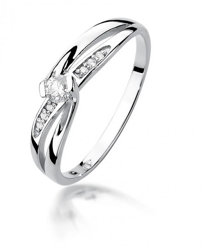 Prsten Bonore - Bílé Zlato 585 - Diamant 0,1 Ct 112021
