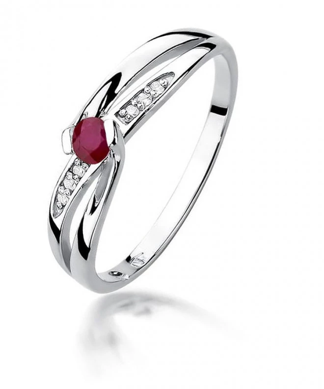 Prsten Bonore - Bílé Zlato 585 - Rubín 0,15 ct 122373