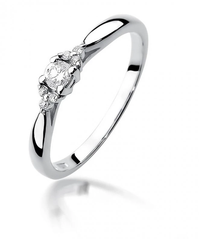 Prsten Bonore - Bílé Zlato 585 - Diamant 0,1 Ct 112023