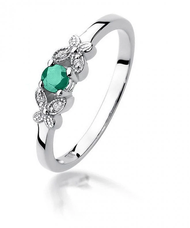 Prsten Bonore - Bílé Zlato 585 - Smaragd 0,15 ct 125457