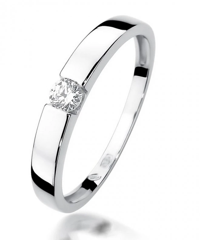 Prsten Bonore - Bílé Zlato 585 - Diamant 0,12 Ct 112024