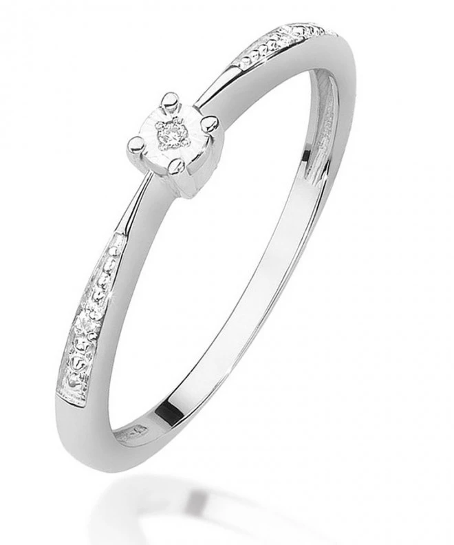 Prsten Bonore - Bílé Zlato 585 - Diamant 0,0086 Ct 107838