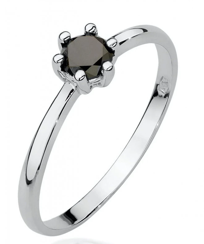 Prsten Bonore - Bílé Zlato 585 - Černý Diamant 0,3 Ct 119312