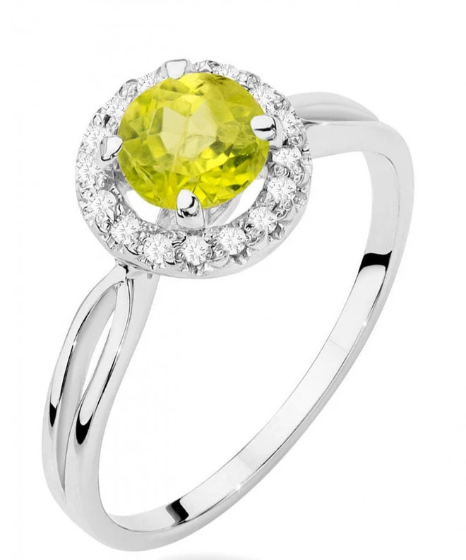 Prsten Bonore - Bílé Zlato 585 - Olivín 0,9 Ct 120335