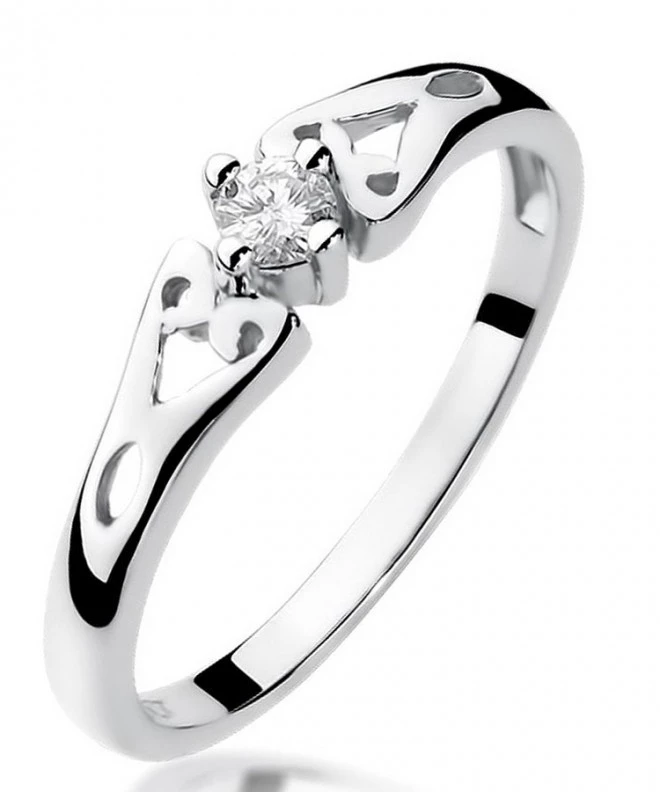 Prsten Bonore - Bílé Zlato 585 - Diamant 0,1 Ct 107848