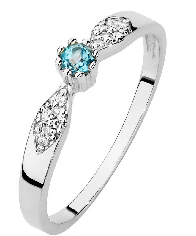 Prsten Bonore - Bílé Zlato 585 - Topaz 0,15Ct ct 126573