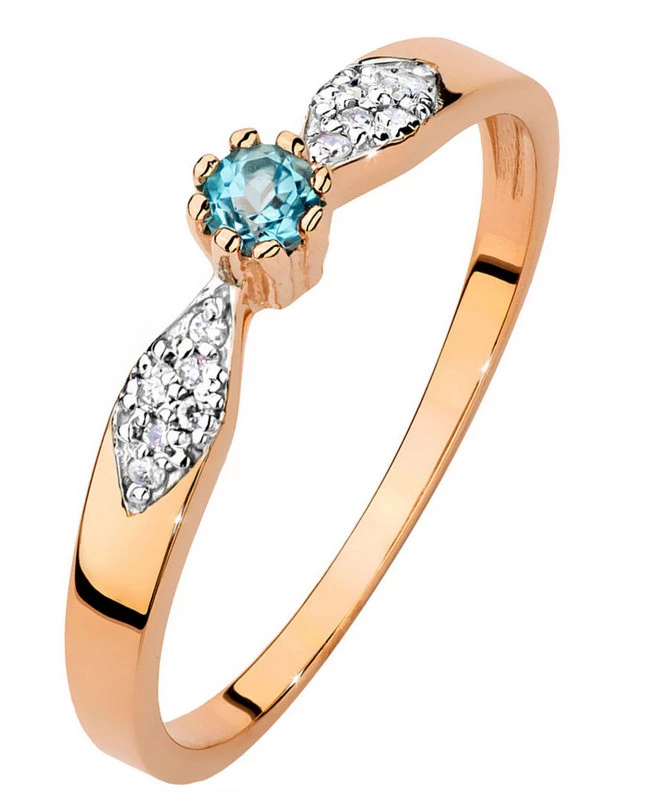 Prsten Bonore - Růžové Zlato 585 - Topaz 0,15Ct Ct 105784
