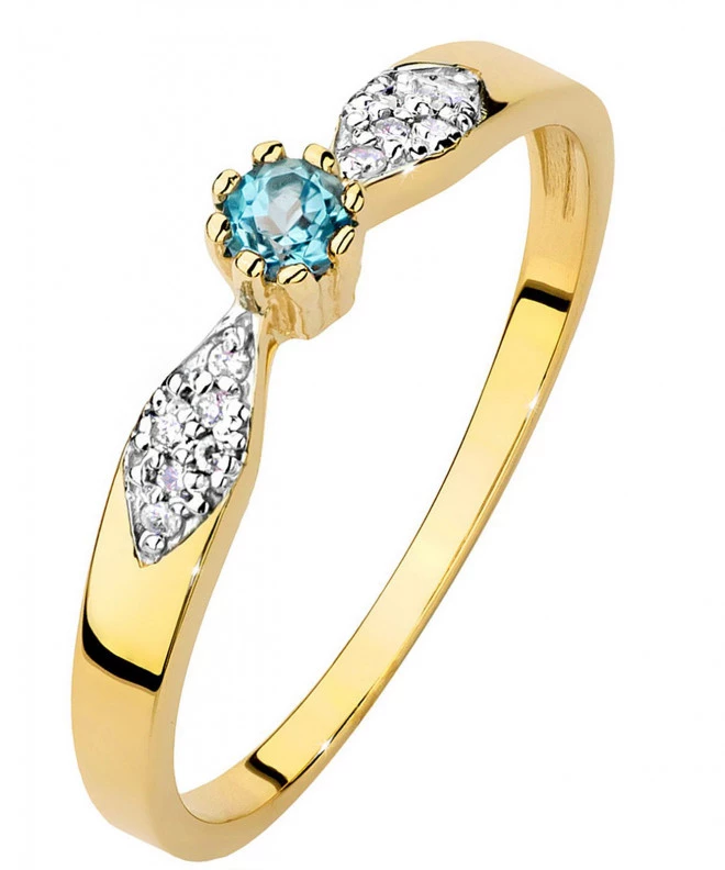Prsten Bonore - Zlato 585 - Topaz 0,15Ct Ct 100653