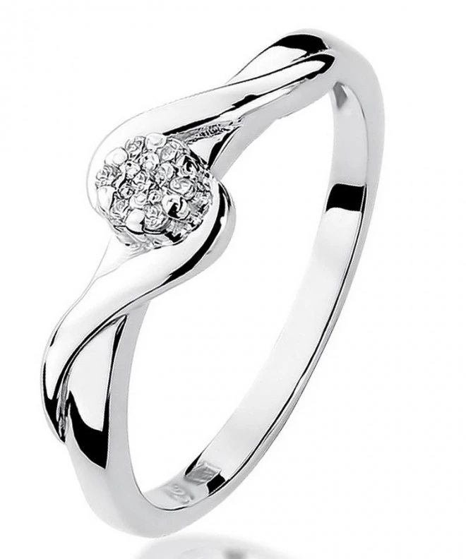 Prsten Bonore - Bílé Zlato 585 - Diamant 0,04 Ct 106814