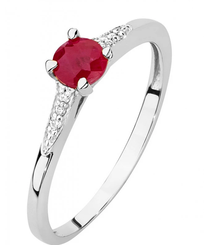 Prsten Bonore - Bílé Zlato 585 - Rubín 0,3 Ct 120341