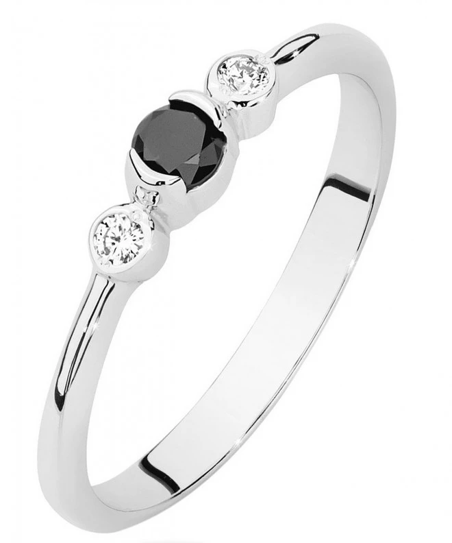 Prsten Bonore - Bílé Zlato 585 - Černý Diamant 0,12 Ct 119307