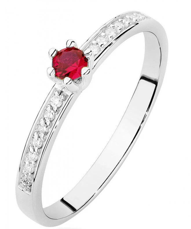 Prsten Bonore - Bílé Zlato 585 - Rubín 0,15 Ct 120343