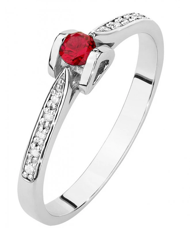 Prsten Bonore - Bílé Zlato 585 - Rubín 0,15 Ct 120344