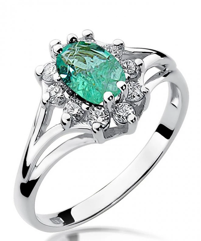Prsten Bonore - Bílé Zlato 585 - Smaragd 0,8 ct 124439