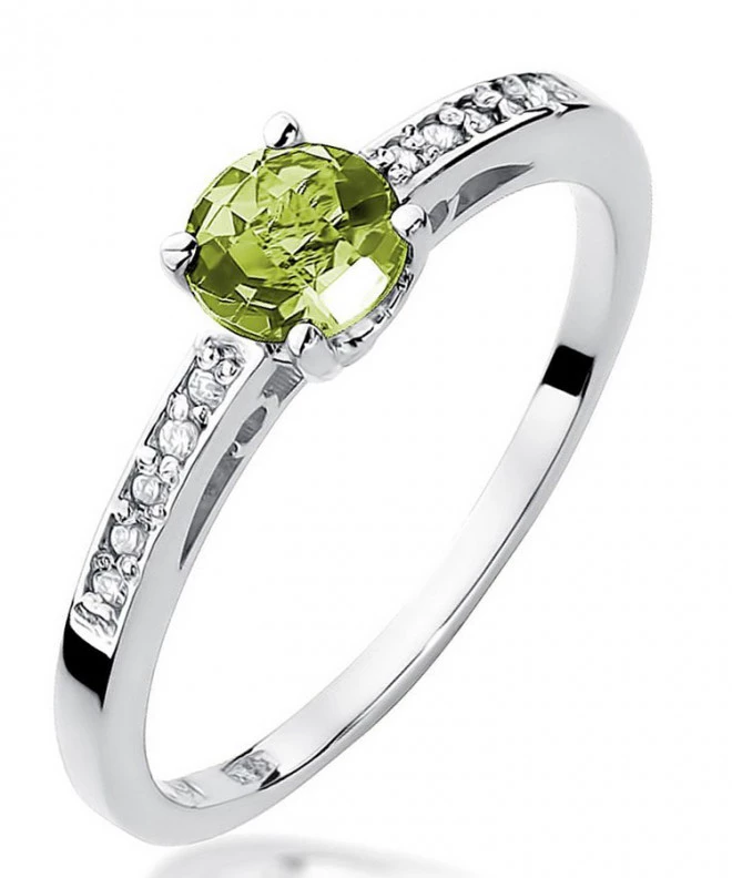 Prsten Bonore - Bílé Zlato 585 - Olivín 0,6 Ct 120328