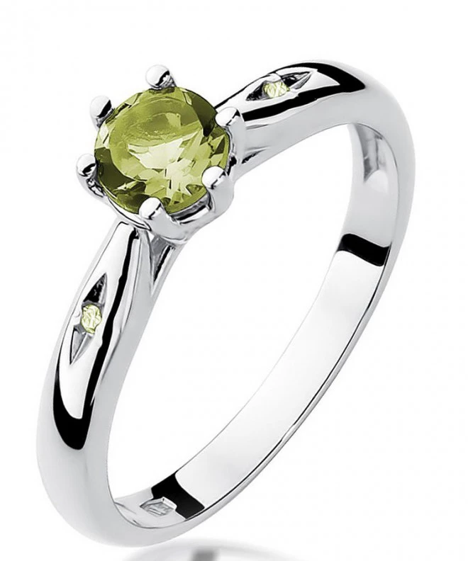 Prsten Bonore - Bílé Zlato 585 - Olivín 0,6 Ct 120329