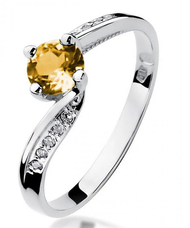 Prsten Bonore - Bílé Zlato 585 - Citrín 0,5 Ct 119296